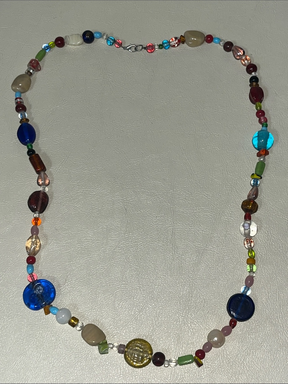 Handmade Multicolor Stone & Glass Bead Necklace